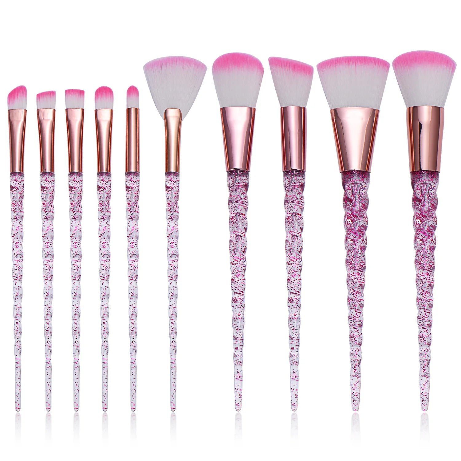 Glitter Pagoda 7pcs Makeup Brush Set – Crystal Handle Cosmetic Brushes Kit