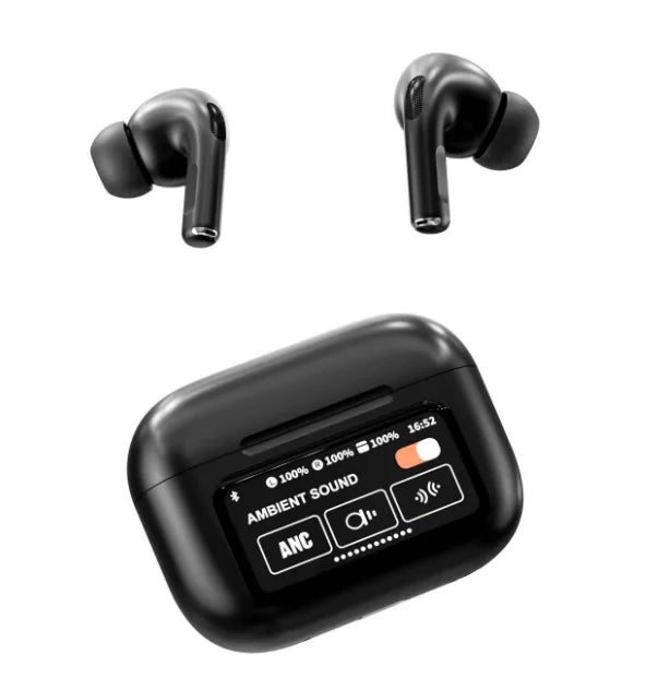 A9 Smart Tactile Wireless Earbuds – Touch Screen Display, Noise Reduction & Bluetooth
