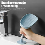 Pack of 2 360° Rotating Soap Holder with Drain – Wall Mounted Self Draining Soap Dish