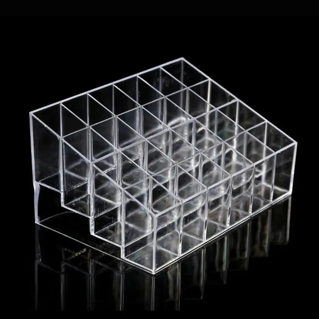 24 Grid Makeup Organizer – Acrylic Cosmetic Storage Box | Lipstick, Nail Polish & Beauty Organizer