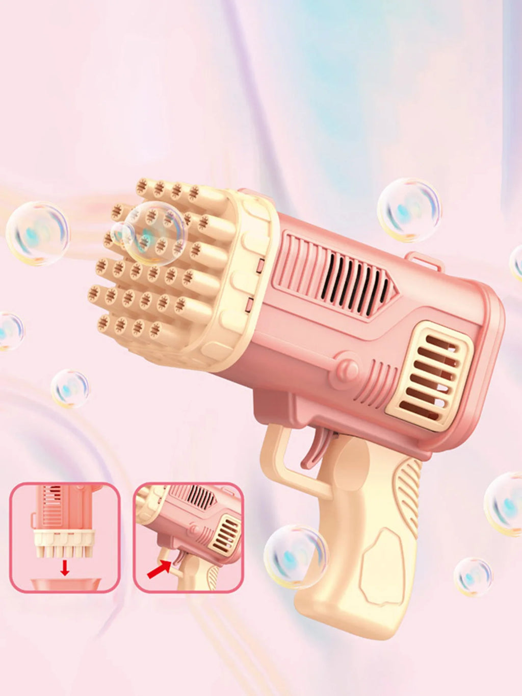 32 Hole Bubble Gun Bazooka for Kids – Automatic Bubble Blaster Toy