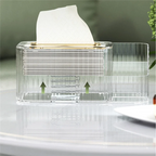 2 in 1 Acrylic Tissue Box Holder – Multifunctional Cosmetic & Tissue Organizer for Vanity & Bathroom