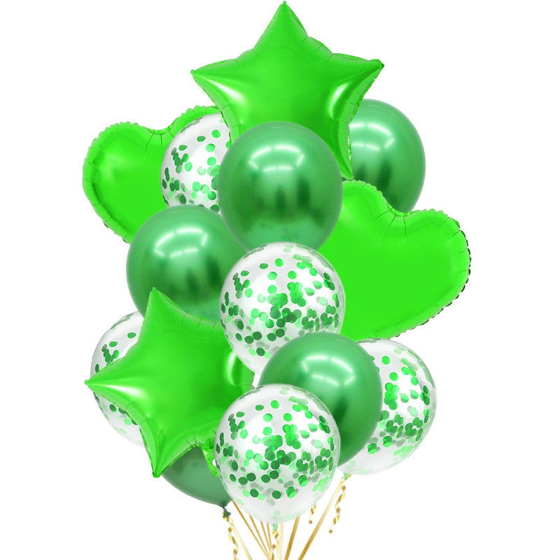14 Pcs Confetti Decorative Party Balloons Set (Star - Heart)