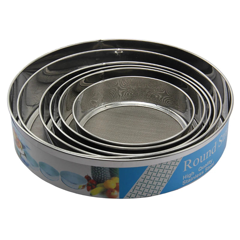 6 Pcs Fine Mesh Flour Sifter Set – Stainless Steel Baking Sieves