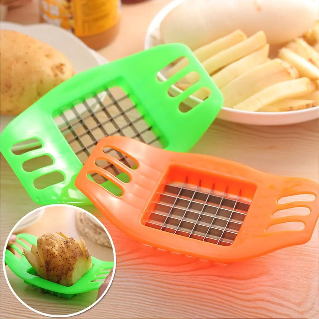 Stainless Steel Vegetable Potato Square Slicer French Fry Grid Cutter
