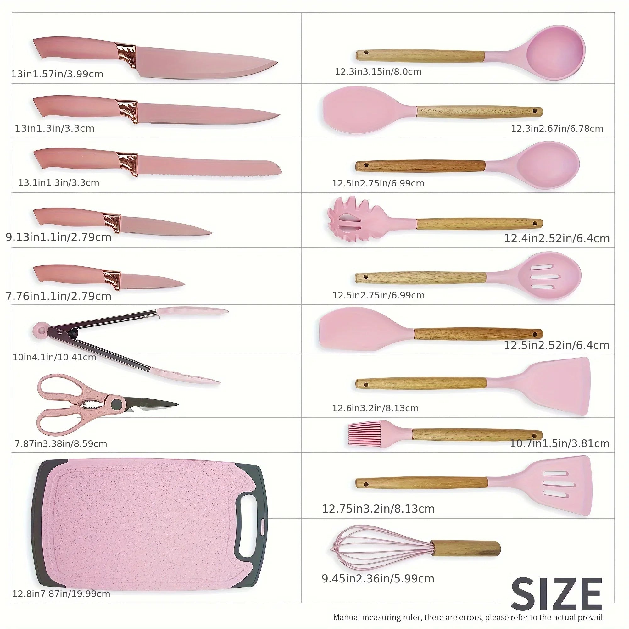 Silicone Spoon Set with Knife Set – Kitchen Utensils Set with Holder