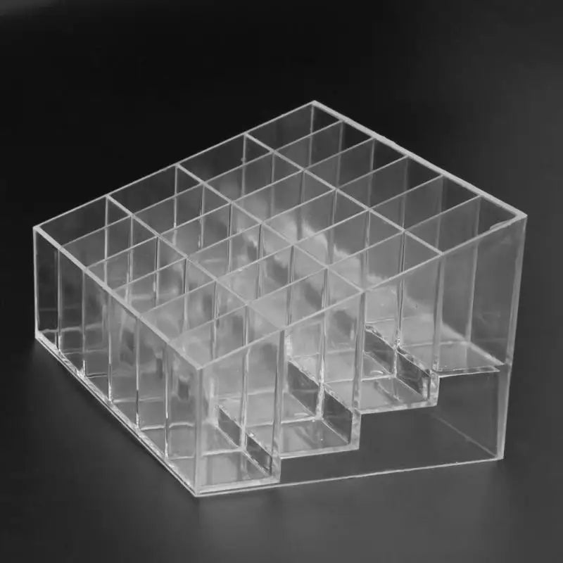 24 Grid Makeup Organizer – Acrylic Cosmetic Storage Box | Lipstick, Nail Polish & Beauty Organizer