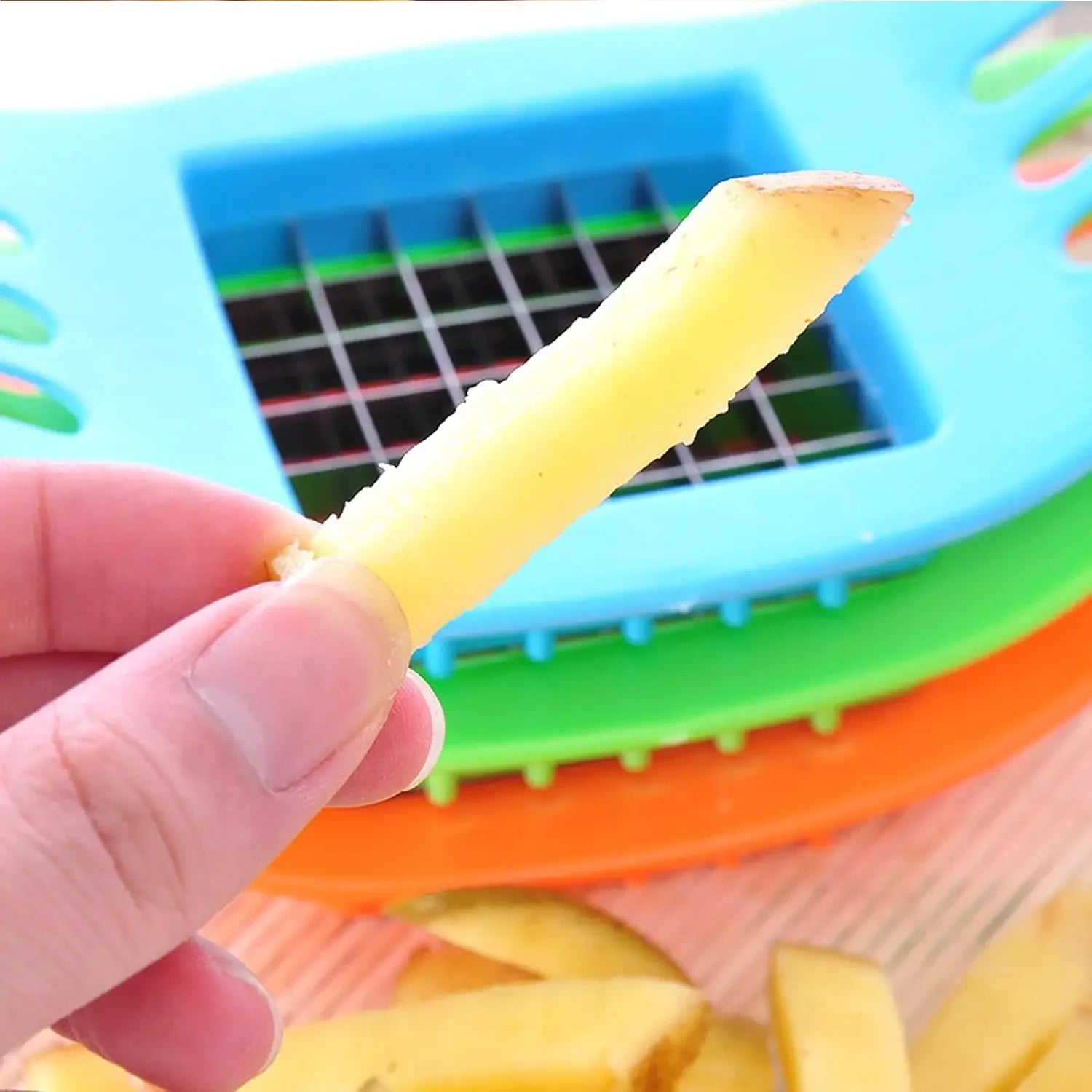 Stainless Steel Vegetable Potato Square Slicer French Fry Grid Cutter
