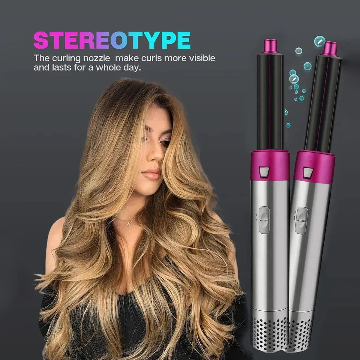 5 in 1 Hot Air Hair Brush – Multi-Function Hair Styler Dryer, Curler & Straightener (Imported China Model)