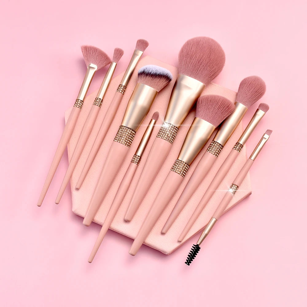 BH Cosmetics 12pcs Makeup Brush Set with Bucket Holder – Super Soft Professional Cosmetic Brushes Kit