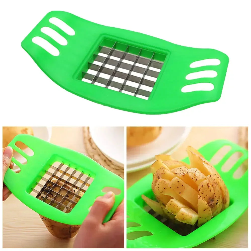 Stainless Steel Vegetable Potato Square Slicer French Fry Grid Cutter
