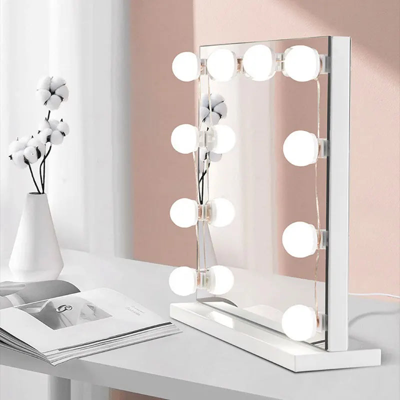 LED Vanity Mirror Light – 3 Color Modes Makeup Light (USB, Hollywood Style Lighting)