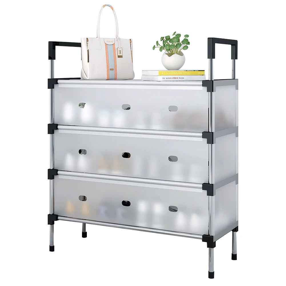 5 Layer Shoe Storage Rack with Dustproof Cover & Handles