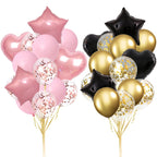 14 Pcs Confetti Decorative Party Balloons Set (Star - Heart)