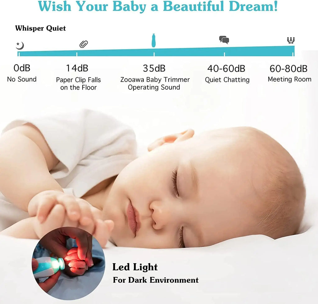 Baby Nail Clippers 6 in 1, Baby Nail Cutter Safe Electric Baby Nail Trimmer