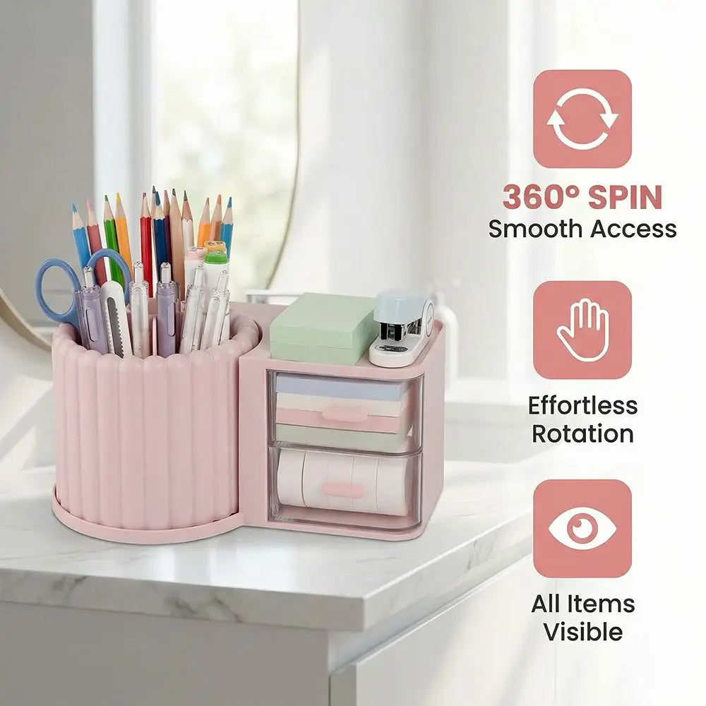 Multipurpose Drawer Cosmetic Storage Box – Pen Holder & Makeup Organizer with Drawers
