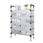 5 Layer Shoe Storage Rack with Dustproof Cover & Handles