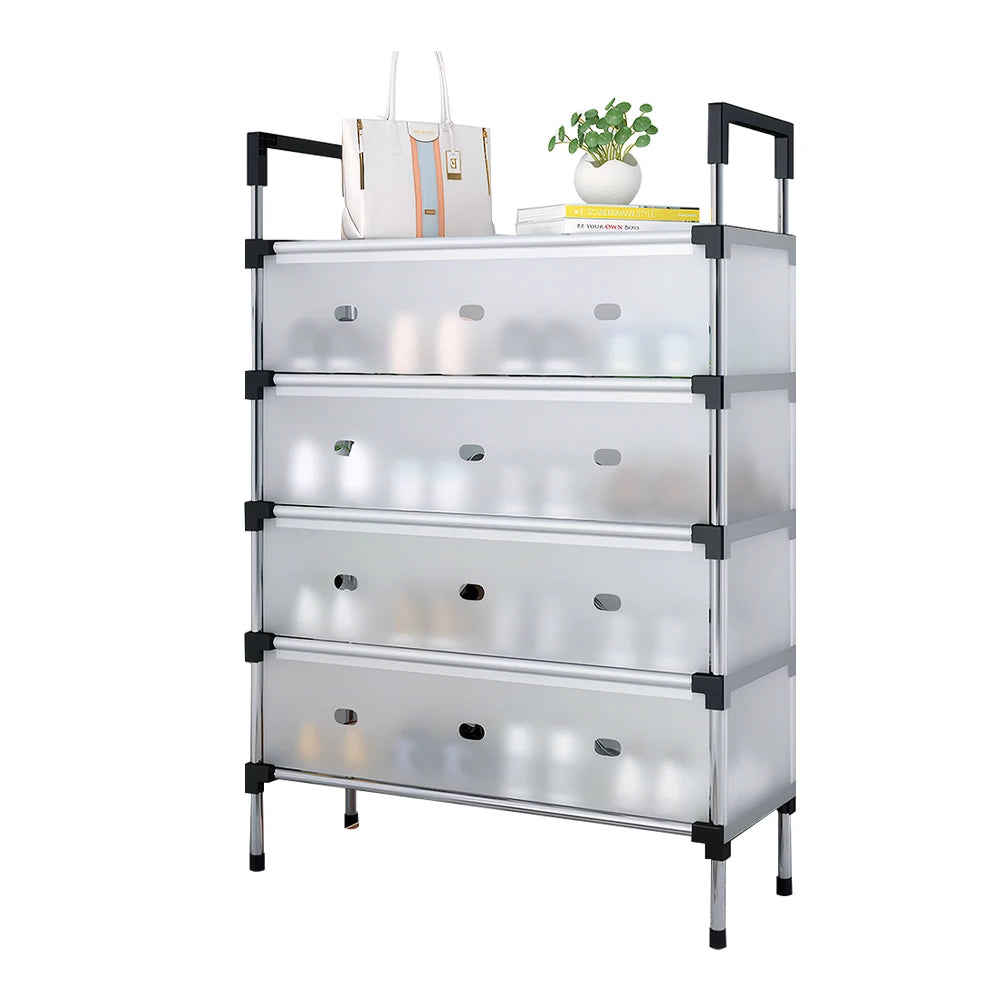 5 Layer Shoe Storage Rack with Dustproof Cover & Handles