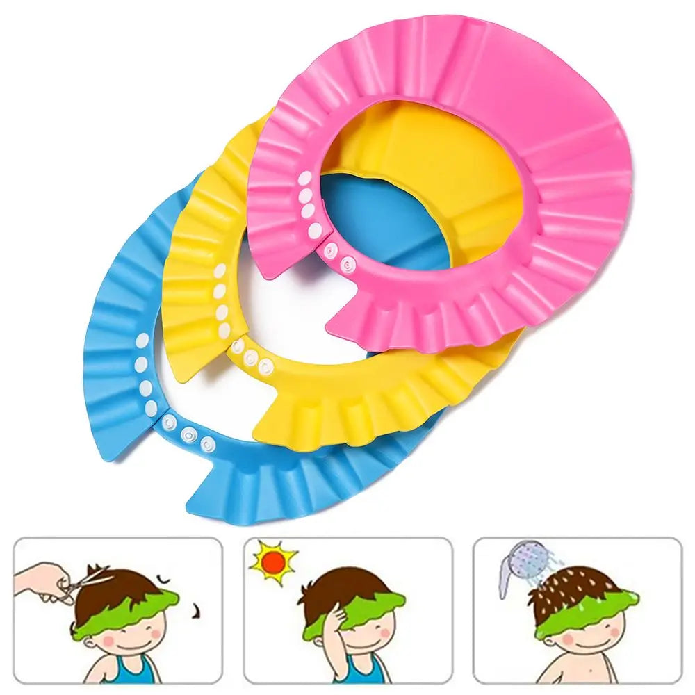 Kids Shower Cap – Adjustable Baby Bath Shampoo Shield Hat