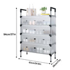 5 Layer Shoe Storage Rack with Dustproof Cover & Handles