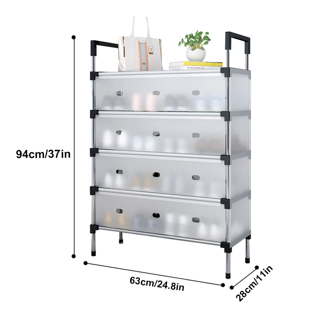 5 Layer Shoe Storage Rack with Dustproof Cover & Handles