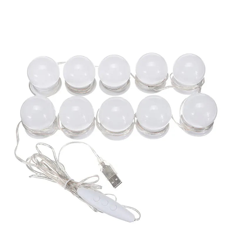 LED Vanity Mirror Light – 3 Color Modes Makeup Light (USB, Hollywood Style Lighting)