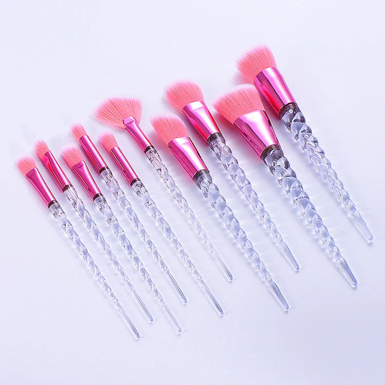 Glitter Pagoda 7pcs Makeup Brush Set – Crystal Handle Cosmetic Brushes Kit