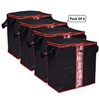 Pack of 4 Storage Bag Closet Organizer Cloth Storage Boxes for Wardrobe Black
